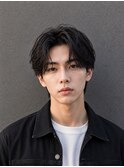 センターパート×ニュアンスパーマ×韓国風フェザーパーマmen's