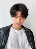 韓国風黒髪ショートフェザーパーマ/小顔効果で大人見せ