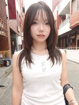 ネルケ 立川(nelke) ハッシュレイヤーこっくりブラウン顔周りロング立川