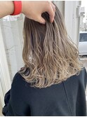 ベージュグラデーションカラーデザインカラーブリーチカラー