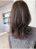 福山美容院イルミナカラー外ハネ アッシュグレージュ人気Caary