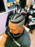 【人気の定番STYLE!!】　コーンロウ　ストレートor放射状、刈り上げ込み
