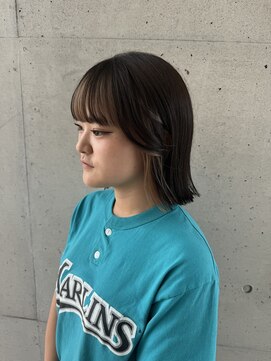 アチーブ ヘア デザイン(achieve hair design) インナーカラーボブ前髪インナーカラーフェイスフレーミング