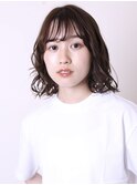 似合わせカットイメチェン前髪こなれミディウェーブパーマ1002