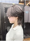 【GEEKS渋谷】センターパートウルフ/エンドカラー/シルバー/韓国