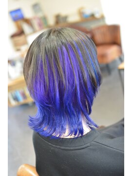 ポタム 東中野(potamu) 黒髪インナーカラー 黒髪ウルフ