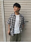 メンズショートウルフカットダークアッシュ 【GIA】