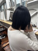 グランルッソ 岡山駅前(GRAN LUSSO)&nbsp;切りっぱなしボブ/ブルーブラック/ 艶髪