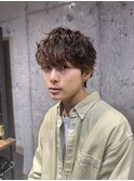 外国人風ニュアンススパイラル無造作マッシュパーマ　2【影山】