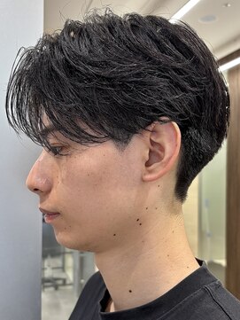 カルム(kalm) メンズセンターパートウルフセンターパートニュアンスパーマ襟足