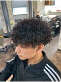 札幌大通メンズショートカットシャドウツイストスパイラルパーマ