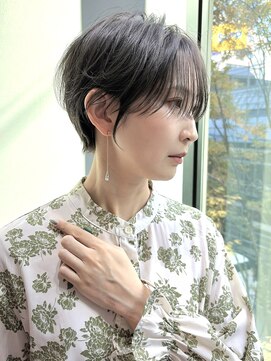 ジアン バイ ミルボン NU茶屋町+(GIEN by milbon) 大人カジュアルショート/シースルーバング/2WAYスタイル@田中