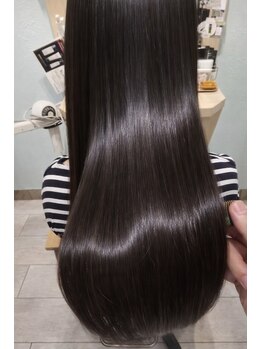 ヘアーメイクオズ(hair make O/S)の写真/最高級トリートメント『メテオアルカリ酸熱トリートメント』髪が硬くならず、しなやかな仕上がり◎