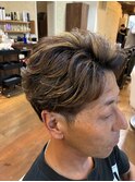大人ショート×ハイライトメッシュ