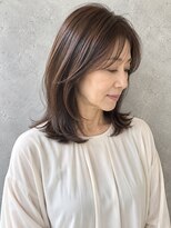ヘアールームノエル(Hair room Noel)&nbsp;若見え×-5歳×エイジング×外ハネミディアム×白髪ぼかし