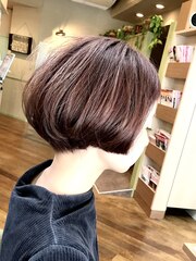 【コトノハ】マッシュルームヘア小顔ワンカールダスティーピンク