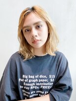 アイティー バイ アルバム 中野店(IT by ALBUM)&nbsp;ラフミディ_オリーブカラーハイライトカラー_27784