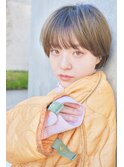 大人かわいいミルクティーブラウン 前下がり小顔ショートボブ