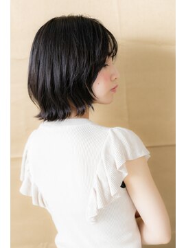 カバーヘア ブリス 志木南口駅前店(COVER HAIR bliss) 黒髪アッシュブラック美髪外ハネボブウルフ308X志木20代30代40代