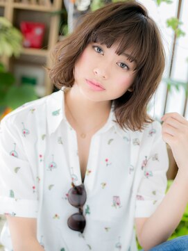 カバーヘア イヴ 戸頭店(COVER HAIR EVE) 大人かわいいバレイヤージュ小顔外ハネボブh3戸頭20代30代40代