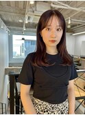 大人可愛いブリーチなしボルドーカラー