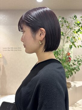 ジーニー 横浜(giinii) ミニボブにチェリーレッド