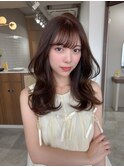 【藤野結衣】博多美容室/マロンブラウン/ミディアムレイヤー