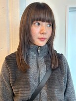 パーク 福岡天神西通り店(parc) マロンベージュ 顔周りレイヤー フルバング 透明感カラー