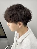 ラウンドマッシュ波巻きシャドウパーマ[下北沢/men's]