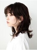 ミディアムレイヤー 美髪 透明感 イメチェン くびれ 髪質改善