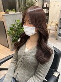 《佐藤遥》韓国風ロングレイヤー×ワインレッド