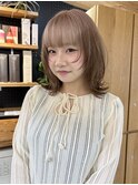 ミルクティーブロンド/ワンホンレイヤー/ニュアンスウルフ/原宿