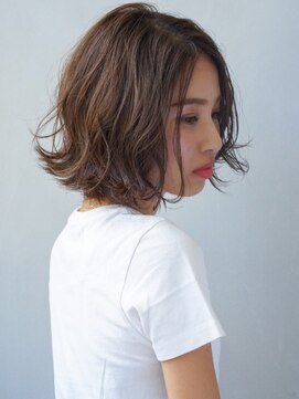 ヘアーループレル(Hair ruup Rell design works) 外はねの切りっぱなしボブ