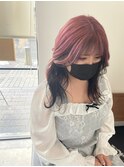 【和田寧々】逆インナーカラー/ピンク/ブラック