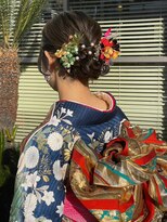 ナカオコアフュール(NAKAO COIFFURE) 編み込みシニヨンアレンジ　和装ヘア　低めお団子