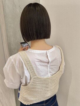 ヨーク(YOKE) 【YOKE】丸くならないボブ切りっぱなしボブ20代30代グレージュ