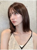 大人ボブ銀座レイヤーカット有楽町ミディアムボブベージュ