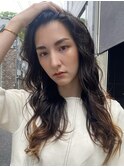 ロングヘアグラデーションカラーハリウッドブロウリフト