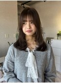レイヤーカット 顔周りカット 透明感カラー