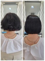 クオリス 赤塚店(QUALIS) 小顔◎縮毛矯正×切りっぱなしボブ20代30代