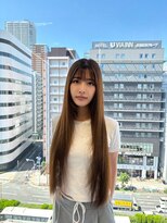 ルージュシー 堀江(RU10C) マッシュウルフタッセルボブイヤリングカラーセミロング