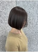 大人ボブ/チャコールグレー/小顔ボブ/小顔カット/暗めカラー