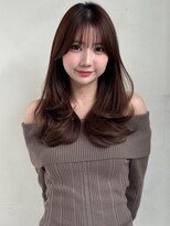 ザックラフィネ(ZACC raffine) レイヤーカット/セミロング/縮毛矯正/前髪カット/グレーブラウン