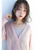 ウルフパーマダークブルーゆるふわボブひし形ショートボブ所沢