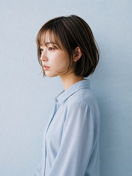 フレイムス ヘアアンドリラックス 大宮東口店(Frames) ショートボブ髪型20代30代40代50代前髪あり前髪なし面長丸顔大宮