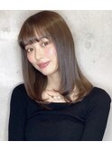 内田理央様赤み消しグレージュ 20代30代大人可愛い前髪エクステ