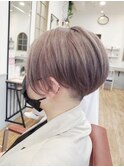 シルバーグレー×前下がりツーブロック☆