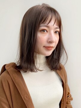 ガーデン 銀座(GARDEN) 黒髪 ボブルフ ネビージュ 小顔 ワンレン　顔まわりレイヤー