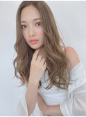 小顔カットニュアンスカール/透明感ベージュ