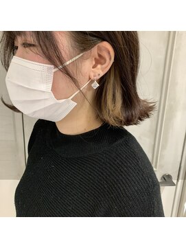 ガリカ(Gallica kinshicho) ショートインナーカラー/イヤリングカラー ナチュラルボブ